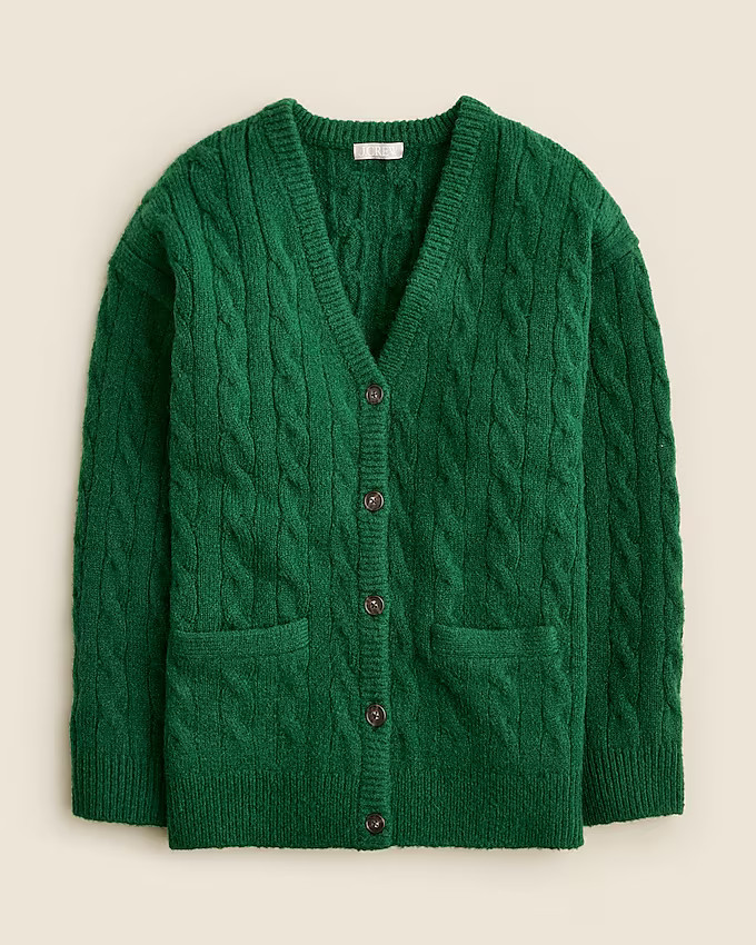 Relaxed cable-knit cardigan | J. Crew US