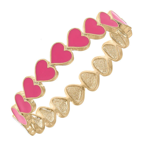 Valentine's Cut-Out Heart Bangle in Fuchsia | CANVAS