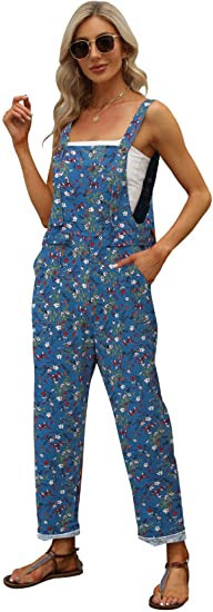 Gihuo Women's Fashion Baggy Loose Linen Overalls Jumpsuit | Amazon (US)