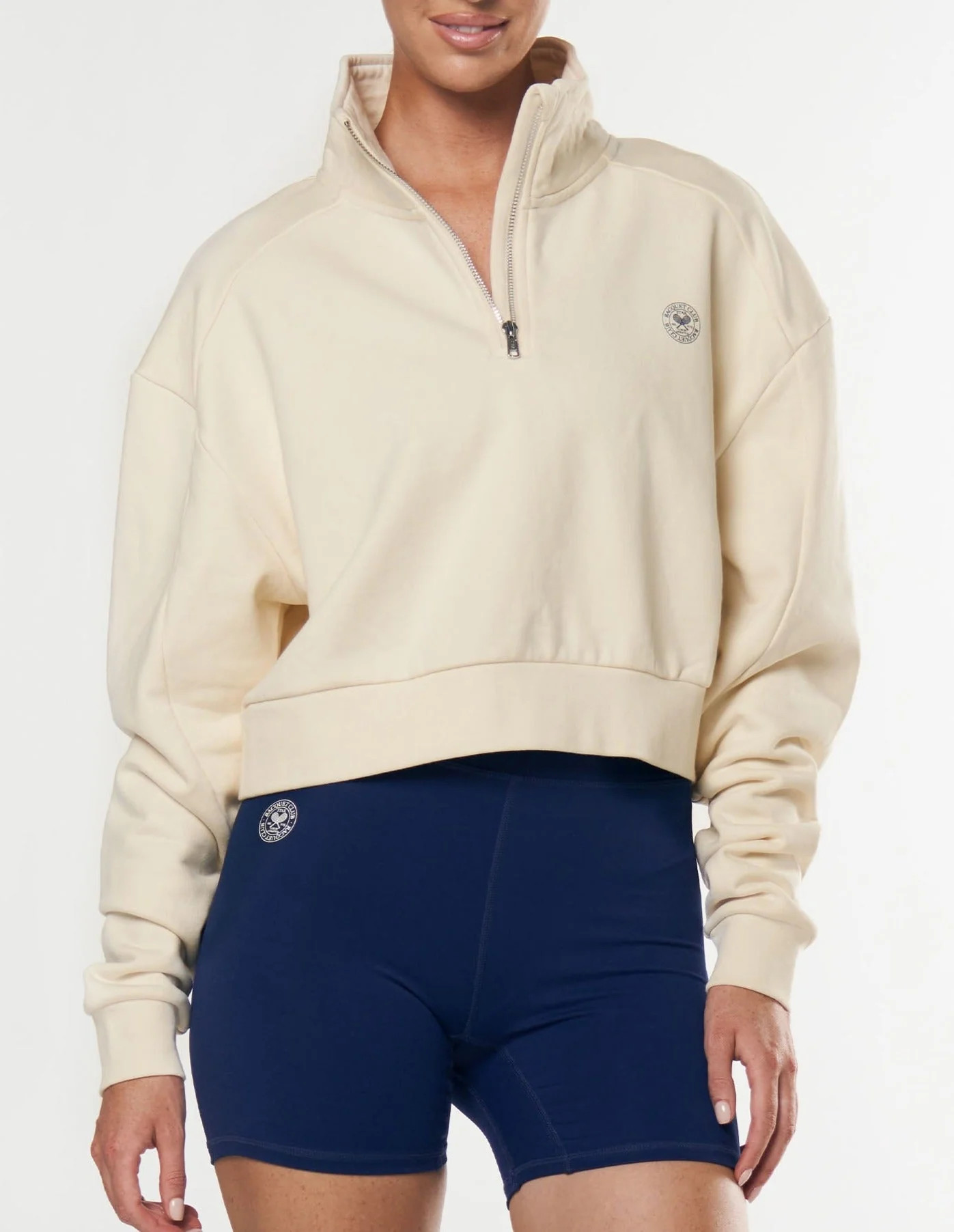 Racquet Club Quarter Zip crew - Cream | STAX.