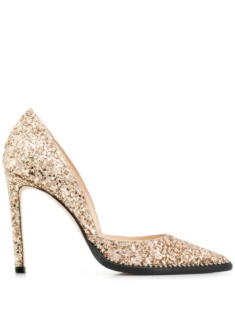 Babette 100mm glitter pumps | Farfetch (US)