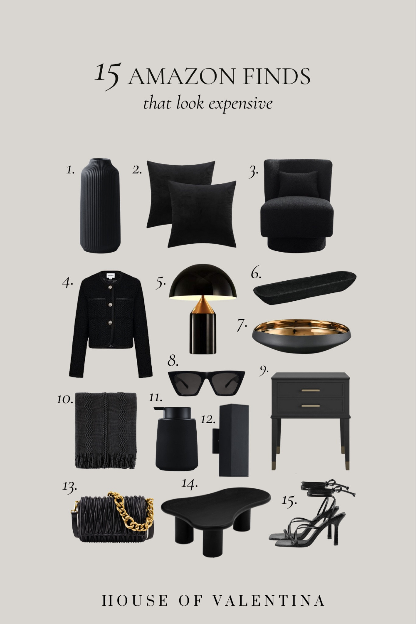 15 Amazon finds that look expensive 🖤

#LTKfindsunder100 #LTKhome #LTKstyletip