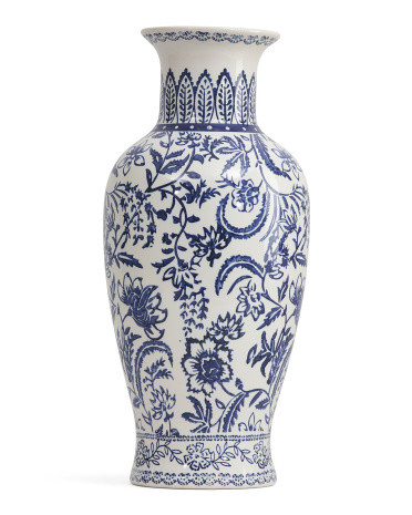 8.25x18 Floral Jacobean Ceramic Vase | TJ Maxx