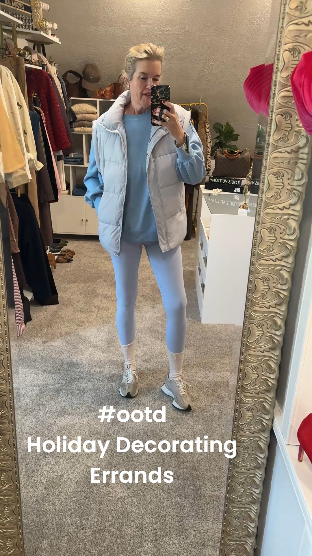 #ootd

Errands and holiday decorating for clients -outfit of the day!

Comfortable and easy to move in

Spanx leggings
Save 15% with code Deardarcyxspanx 

Tts come in several color

Amazon finds
A great free people inspired by sweatshirt fits tts oversized fit
Great with leggings

Over sized boxy puffer vest come in several colors I got tts med but you could size down if you want it not as oversized 

New balance 327 sneakers
Comfy and sporty
I own in 5 colors

Large manufacturer diamond studd  earrings 

These would make great gifts too

#LTKStyleTip #LTKootd #LTKActive