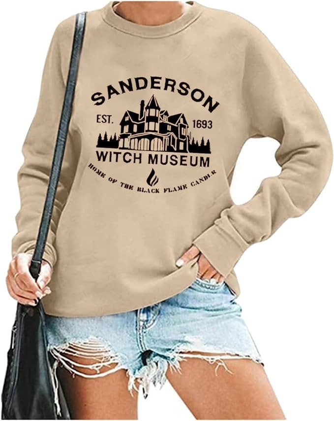 Women's Sanderson Witch Museum Sweatshirt Tops Vintage Witches Graphic Fleece Shirts Sanderson Si... | Amazon (US)