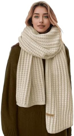 Winter Chunky Knit Scarfs Women's Thick Warm Knit Scarves Soft Long Chunky Knitted Scarf for Outd... | Amazon (US)