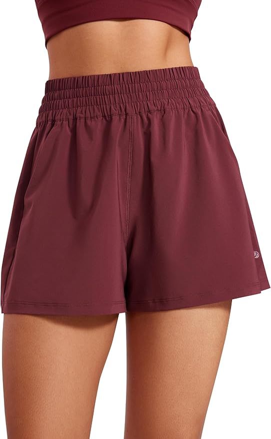 CRZ YOGA Womens Shorts Casual High Waisted Linerless Lounge Athletic Golf Shorts with Pockets Wei... | Amazon (US)