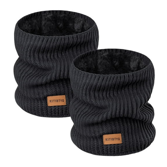 BUTKLNYTS 2-Pack Knitted Neck Warmer ，Knitting Fleece Scarf Gaiter Mask ski, Fleece Lined Winte... | Walmart (US)