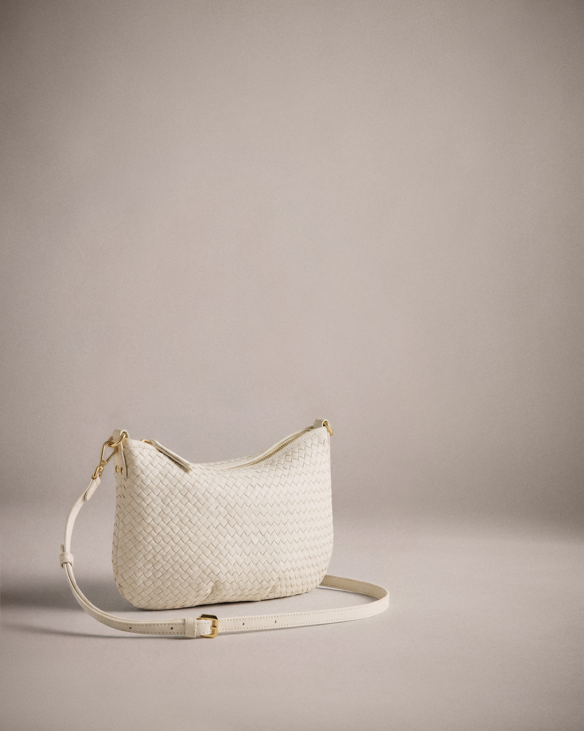 Quince | Women's Italian Handwoven Leather Mini Shoulder Bag in Bone, Italian Leather | Quince