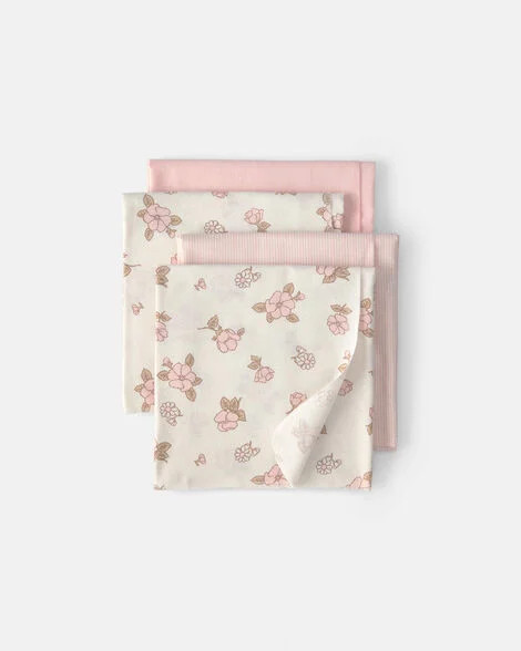 Baby Girl 4-Pack Floral Receiving Blankets - Pink/Ivory | Carter's | Carter's Inc