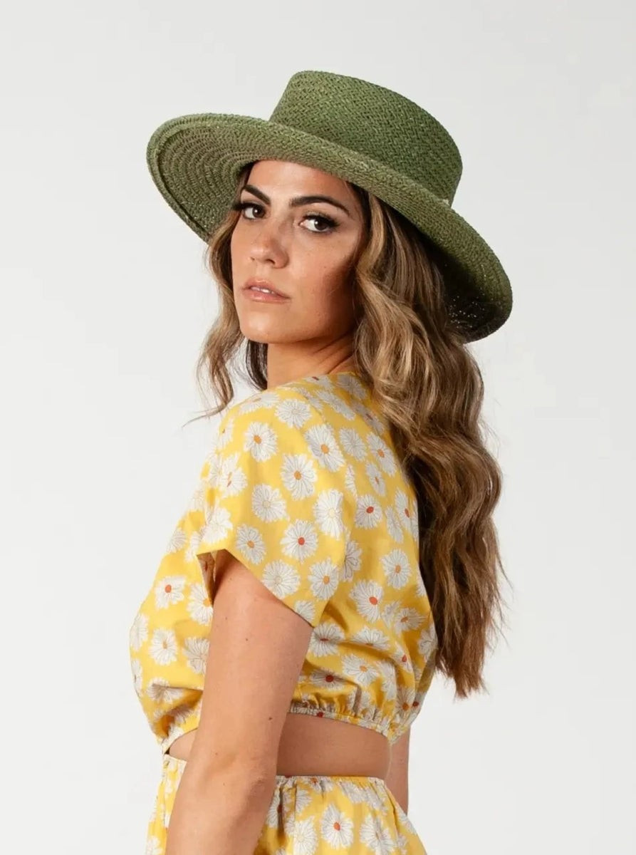 SEASIDE WIDE BRIM BOATER-GRASS | LUCCA COUTURE