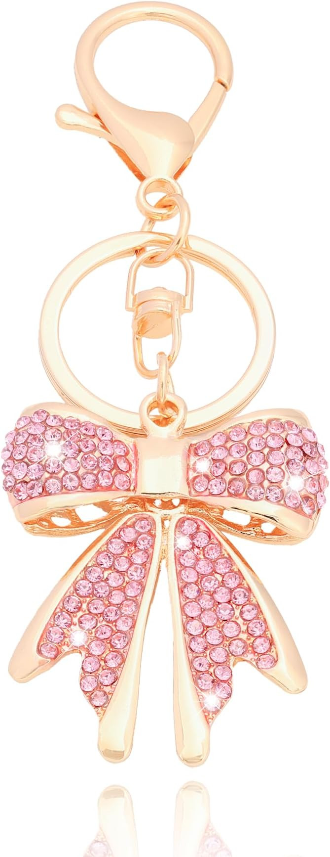 Sparkly Gold Plated Color Rhinestone Bow Keychains for Women,Charms for Key Purse Handbags Backpa... | Amazon (US)