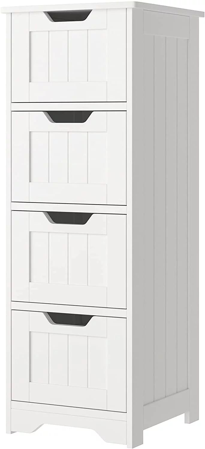 Homfa Modern Bathroom Floor Cabinet with 4 Drawers, Storage Organizer Units for Living Room Bedro... | Walmart (US)