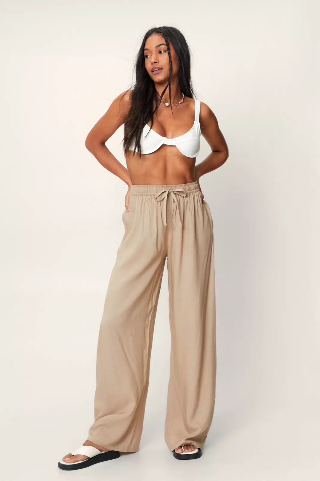 Viscose Wide Leg Cover Up Pants | NastyGal (UK, IE)