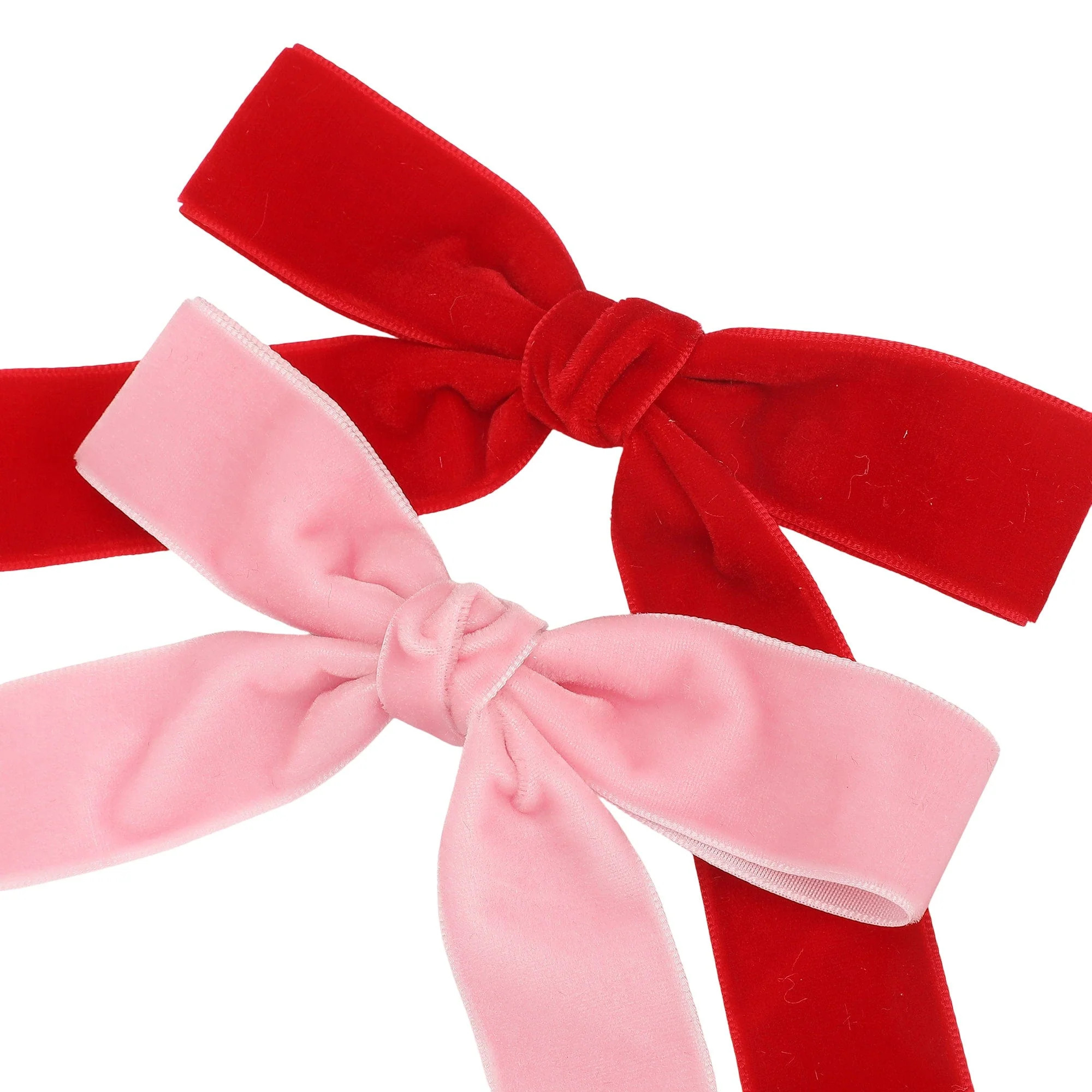 Pink & Red Velvet Clip-on Bow Set (5 count) | Packed Party