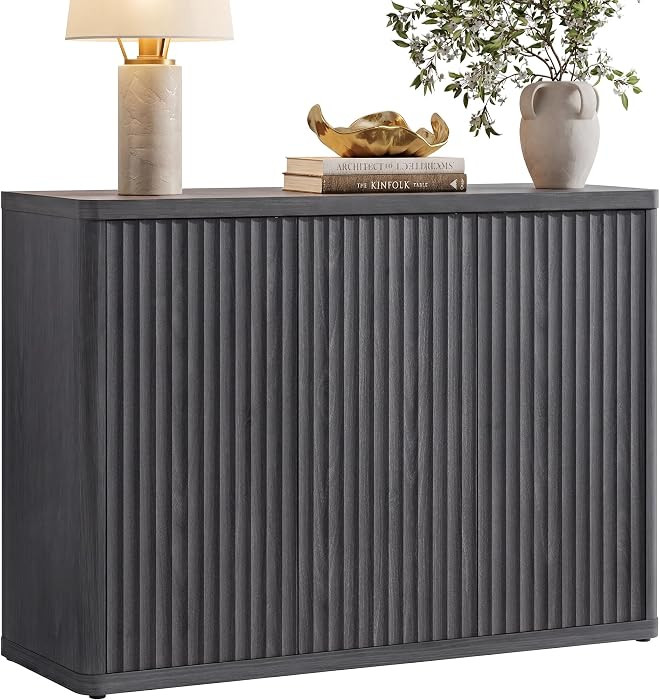 SICOTAS Buffet Cabinet with Storage Accent Sideboard with 3 Doors Modern 46.6" Wide Credenza Flut... | Amazon (US)