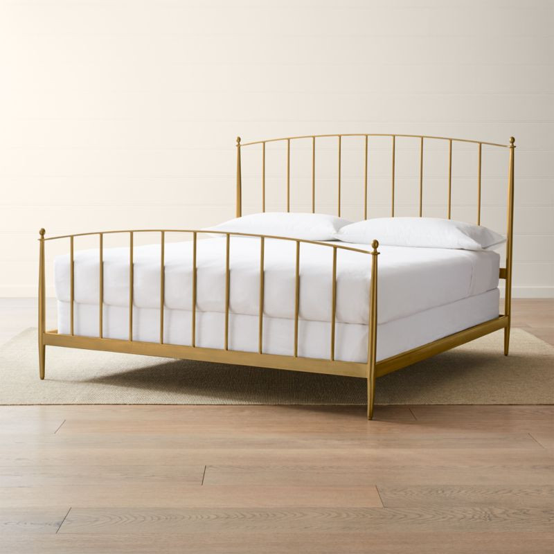 Mason Brass King Bed + Reviews | Crate & Barrel | Crate & Barrel