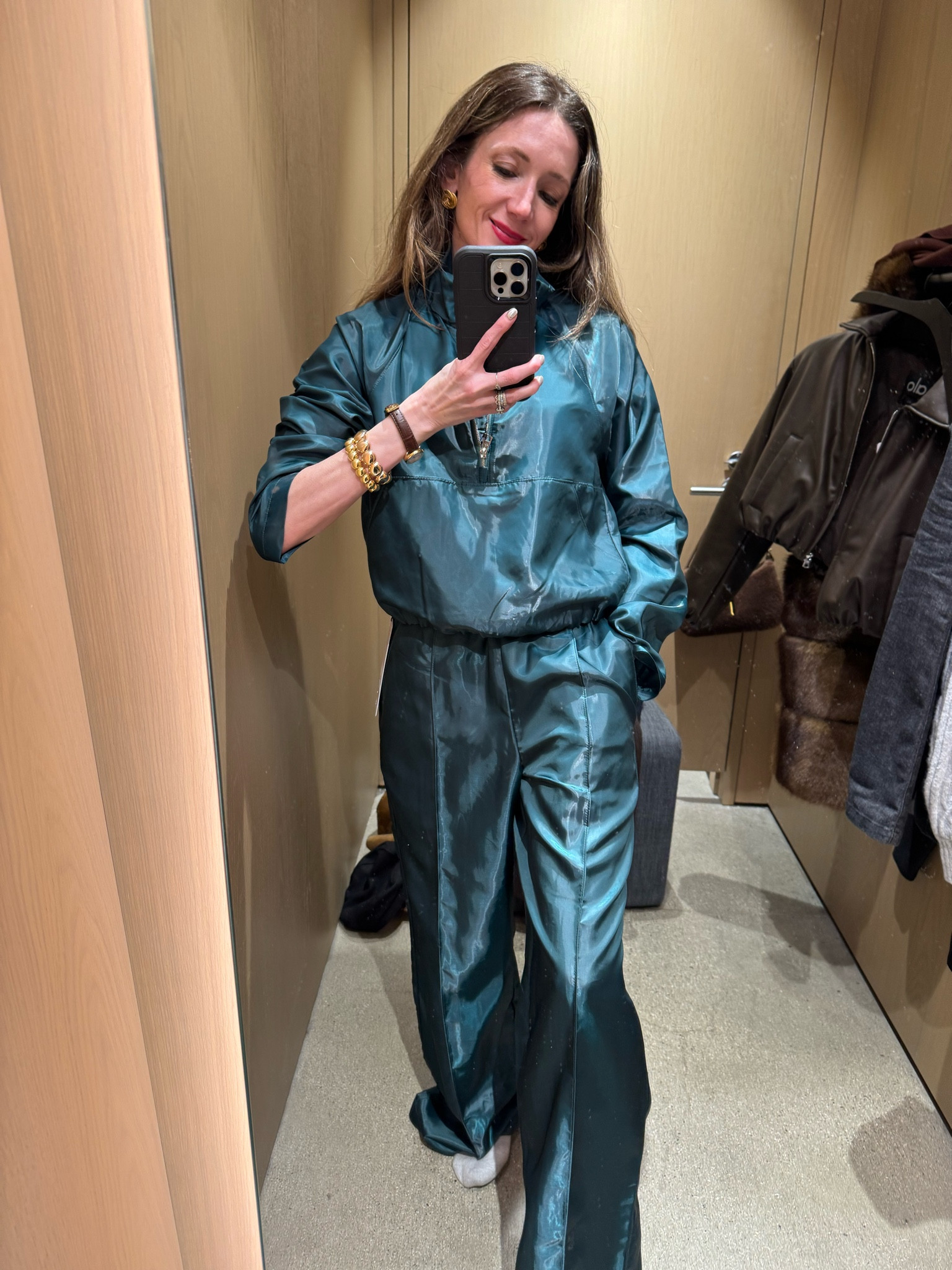 Shimmery tracksuit’ so comfortable! 
Xs in both 

#LTKFitness #LTKSeasonal #LTKActive