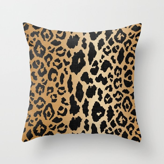 Leopard Print Linen Throw Pillow | Society6