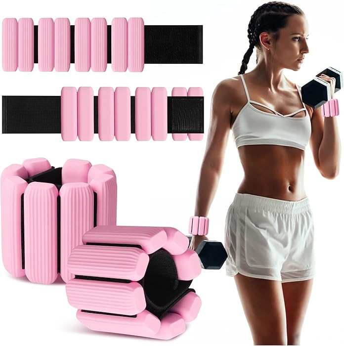 Wrist Weights Set of 2, Wearable Wrist Ankle Weights for Women & Men, Silicone Weighted Bangles A... | Amazon (US)