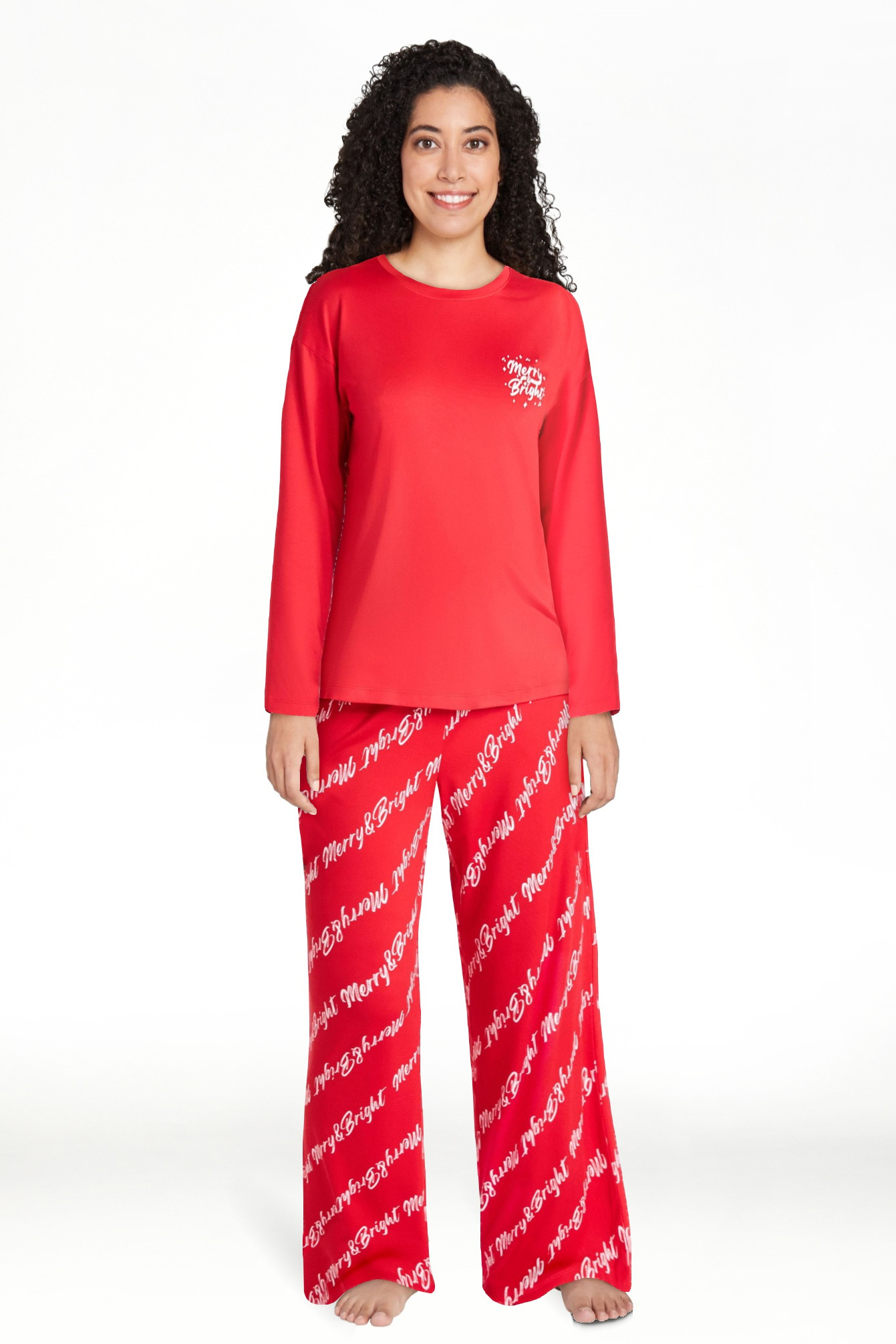 Joyspun Conjunto de Pijama Dreamy Soft Collection de Manga Larga y Pantalones de Pierna Recta par... | Walmart (US)
