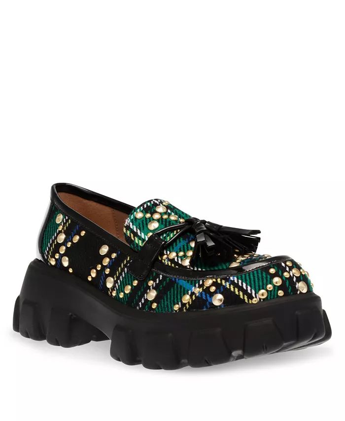 Women's Aleah Plaid Loafer with Studs | Macy's