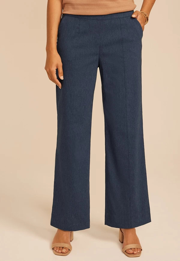 Denim Bengaline Wide Leg Pant | Maurices