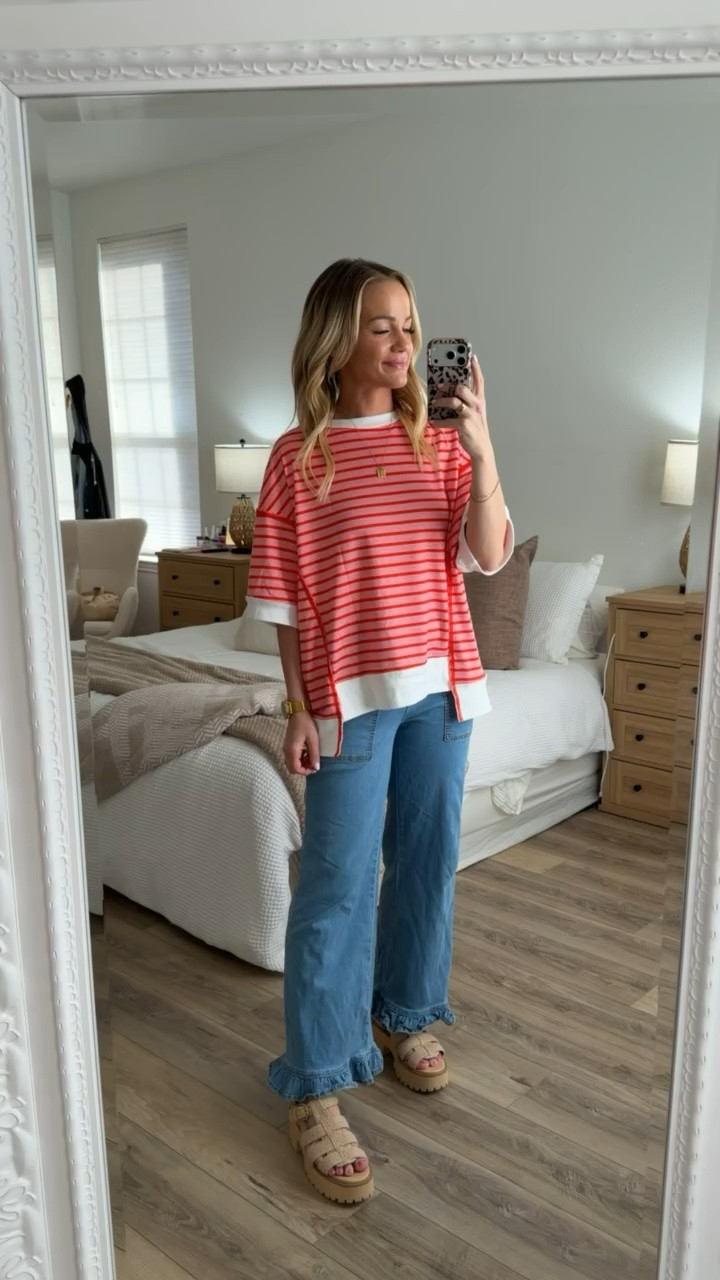 This striped sweatshirt is such an easy everyday piece! The loose fit is comfortable and the short sleeves make it perfect for transitional weather. Love how the stripes add visual interest to a basic silhouette. 

#StripedSweatshirt #CasualStyle #LooseBlouse #ShortSleeve #EverydayStyle #LTKStyleTip

#LTKootd #LTKmomlife
