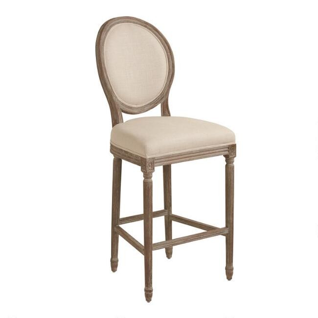 Round Back Paige Upholstered Barstool | World Market