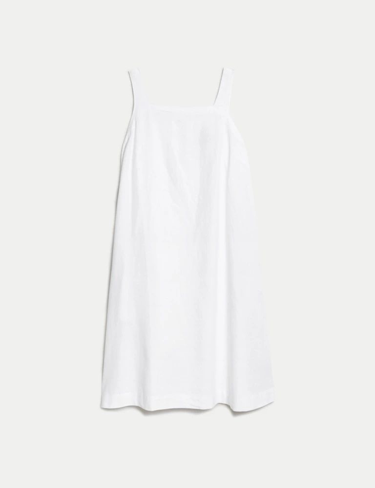 Linen Rich Square Neck Mini Shift Dress | Marks & Spencer (UK)