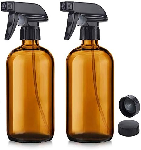 Glass Spray Bottle, Niuta 16 OZ Amber Glass Empty Spray Bottles with Labels for Plants, Pets, Essent | Amazon (US)