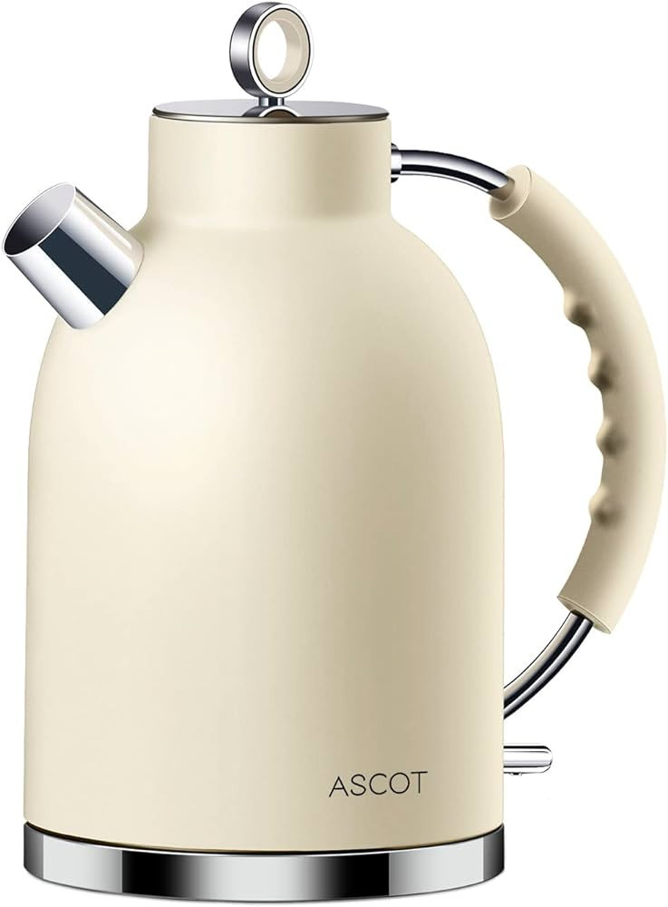 Electric Kettle ASCOT, Tea Kettle Hot Water Kettle Stainless Steel Kettle 1.5L 1500W Retro Tea He... | Amazon (US)