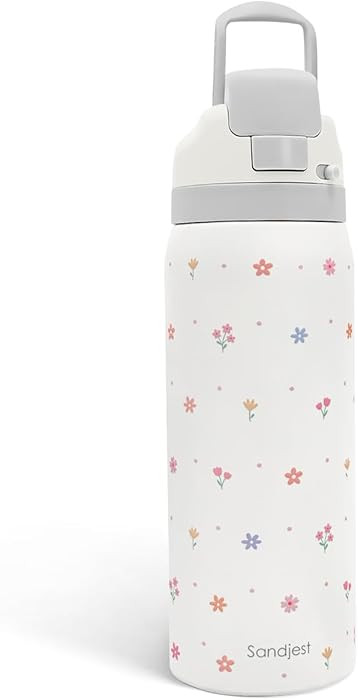 Floral Insulated Stainless Steel Water Bottle with Straw for Sports and Travel, 32oz, Gifts for W... | Amazon (US)