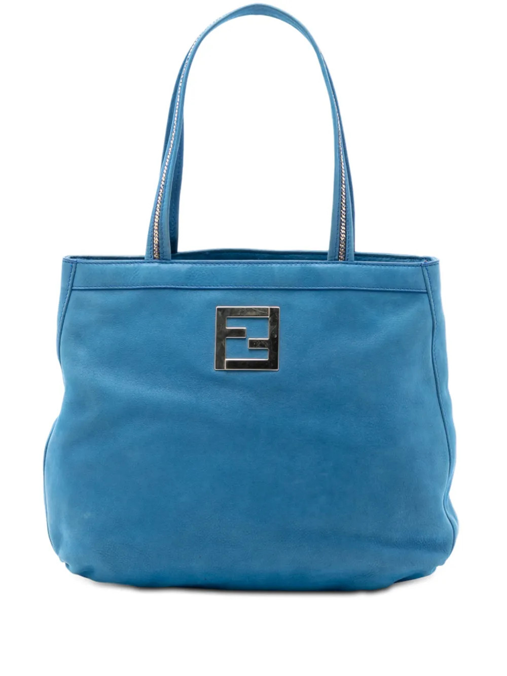Fendi Pre-Owned 2010-2025 Nubuck FF Chains tote bag - Blue | Farfetch Global