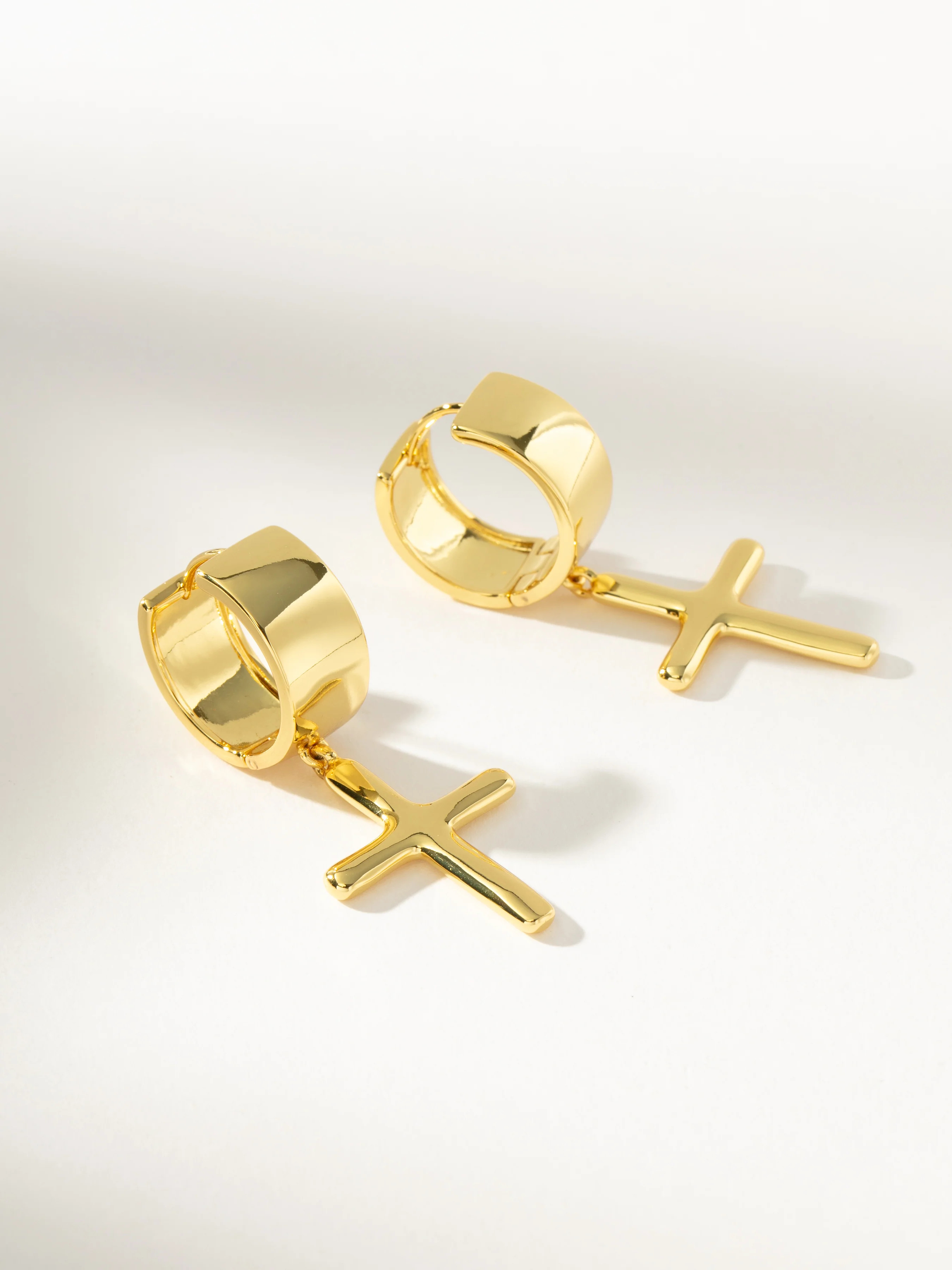 Chunky Cross Huggie Earrings | Uncommon James