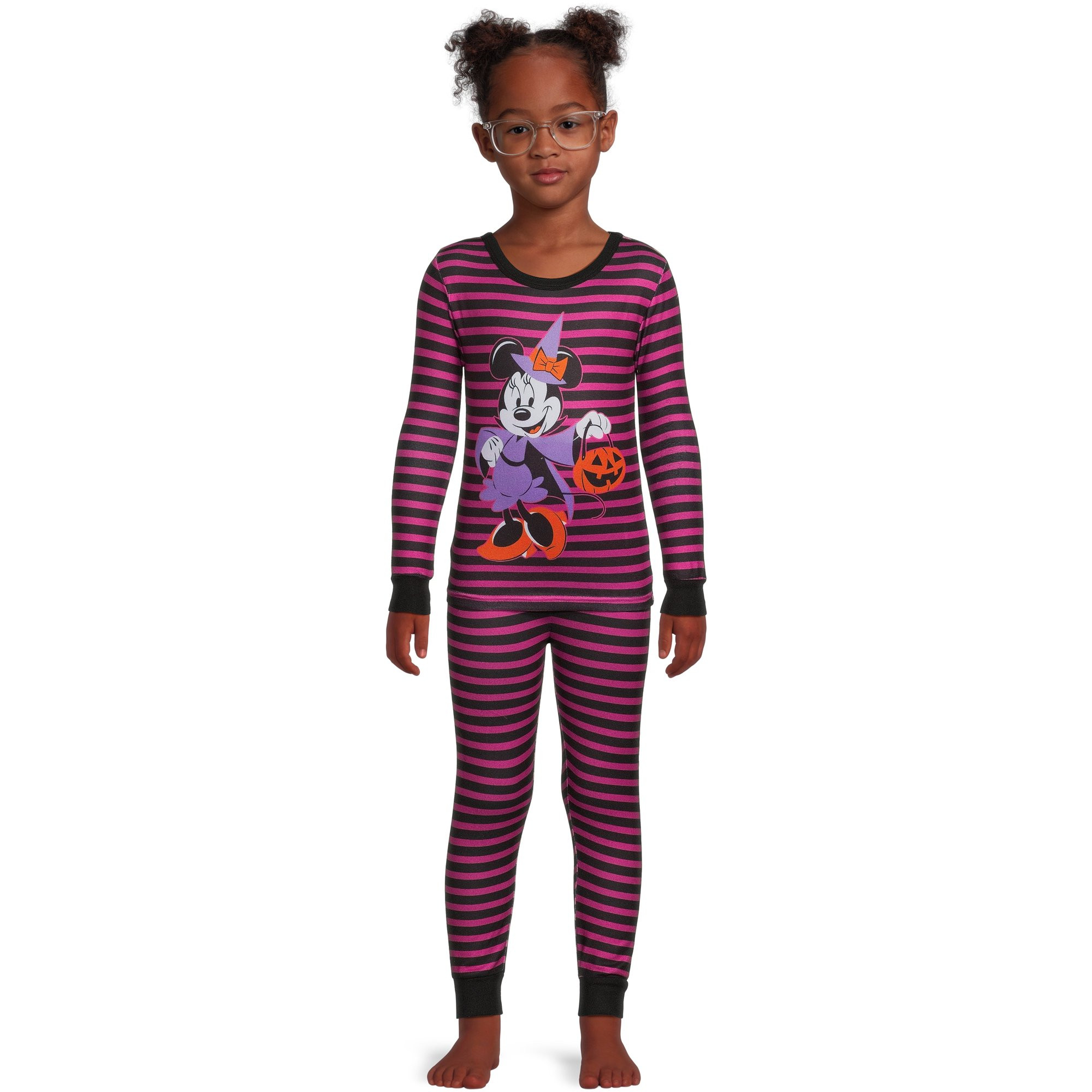 Minnie Mouse Girls Halloween Print Long Sleeve Top and Pants Pajama Set, 2-Piece, Sizes 4-10 | Walmart (US)