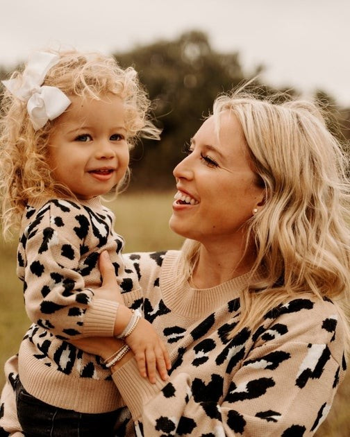 Mishay Bubble Sleeve Sweater Dress - Tan Leopard | Bailey's Blossoms