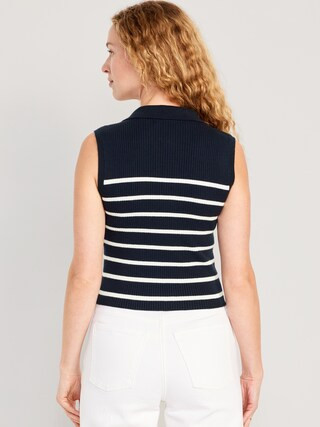 Rib-Knit Crop Polo Sweater | Old Navy (US)