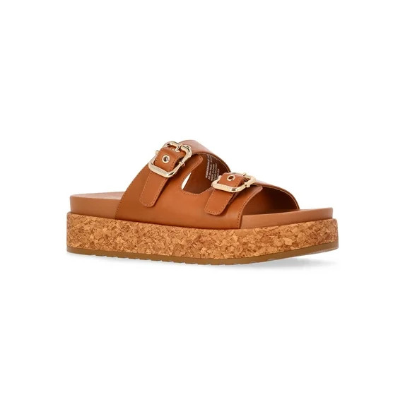 Madden NYC Women's Faux Leather Buckle Slide Sandals | Walmart (US)