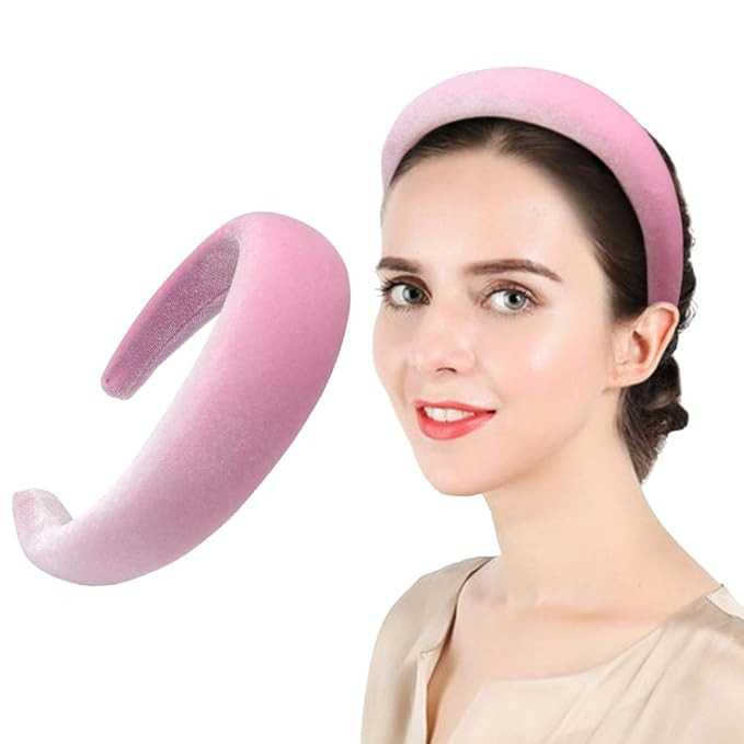 Padded Headbands Fashion Women Thick Velvet 90s Hair Accessories Head Band Fashion Headwear Wide ... | Amazon (US)