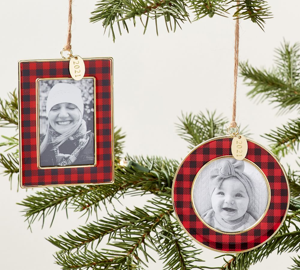 2021 Round Dated Enamel Frames - Buffalo Plaid | Pottery Barn (US)
