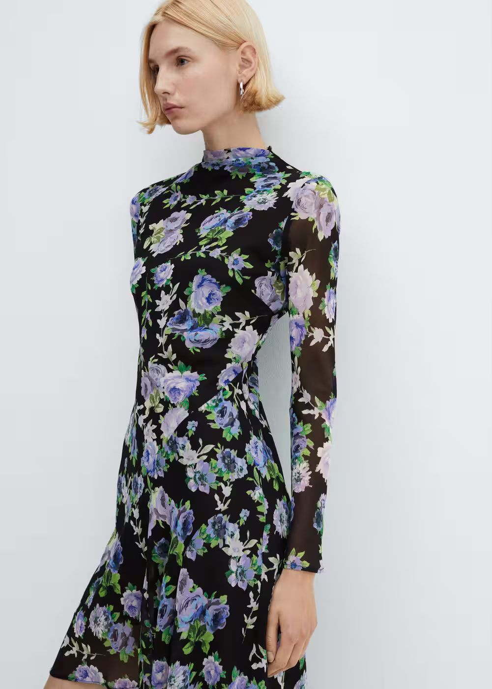 Asymmetric flower dress -  Women | Mango USA | MANGO (US)