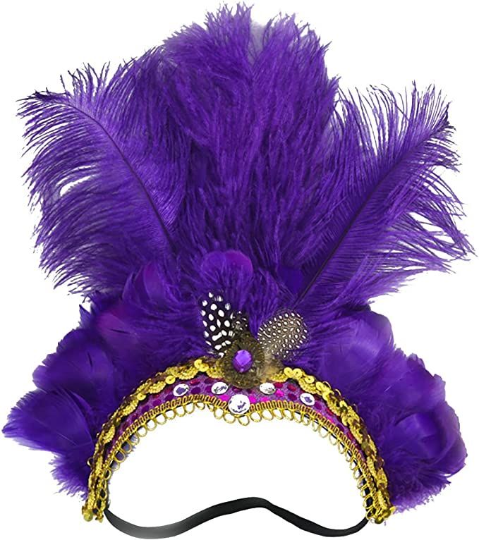 Famvos Carnival Feather Headpiece Showgirl Headband | Amazon (US)