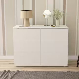 Madison White 6-Drawer 47.25 in. W Dresser 402003800001 - The Home Depot | The Home Depot