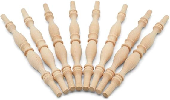 Wooden Spindles 9 inch for Woodworking and Crafts, Unfinished Wood Spindles for Home and Garden D... | Amazon (US)