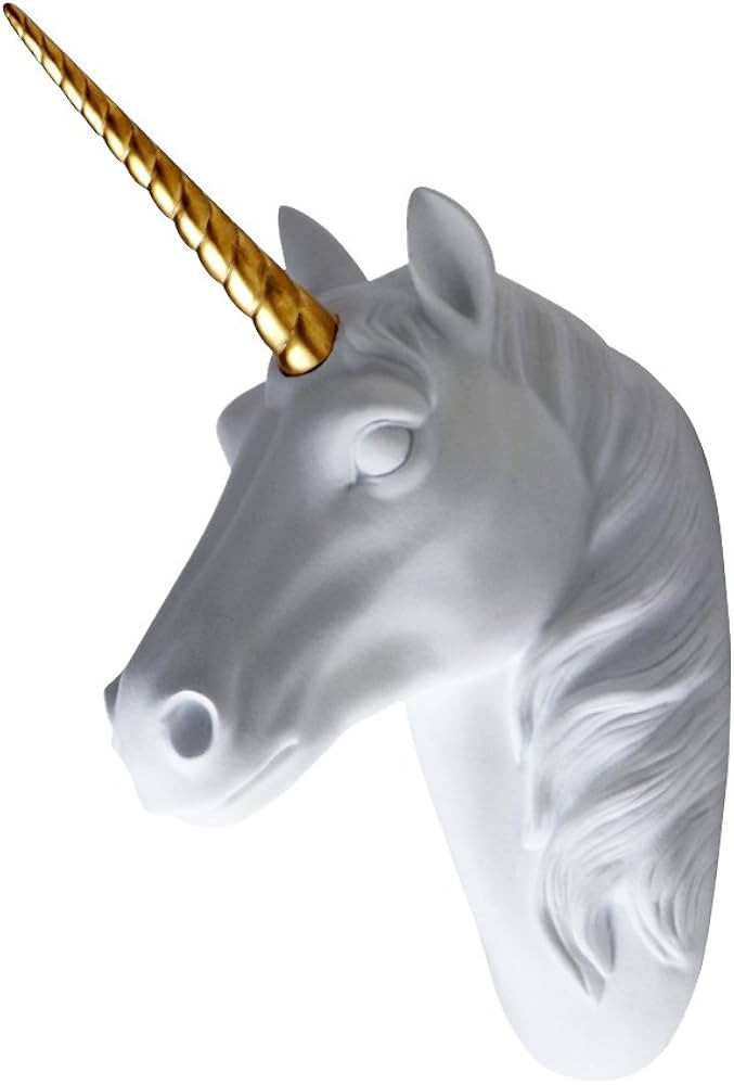 SAC SMARTEN ARTS Animal Head Wall Decor White Faux Furry/Felt/Velvety Resin Unicorn Head Wall Art... | Amazon (US)