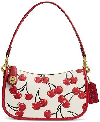 Swinger Cherry Print Leather Shoulder Bag | Macy's