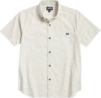 Kids' Sundays Short Sleeve Organic Cotton Blend Button-Down Shirt | Nordstrom