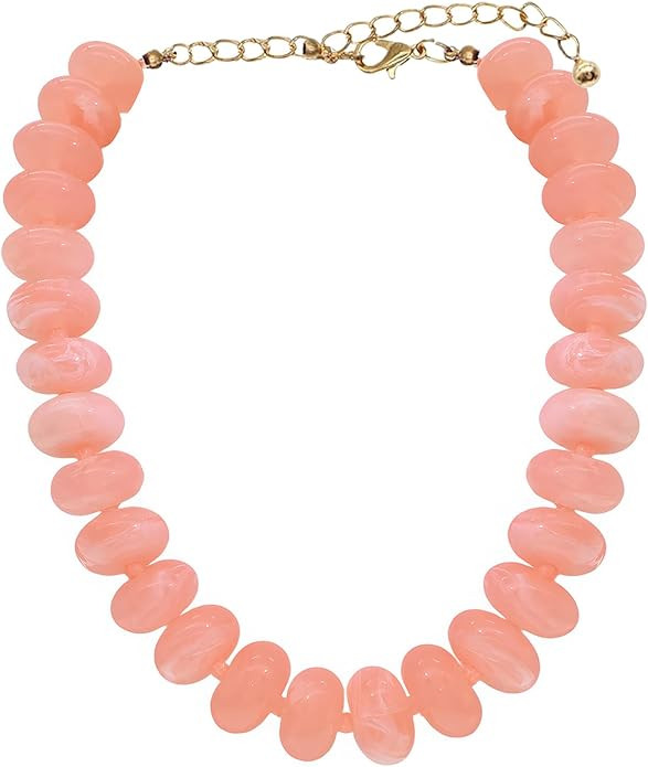 We We Chunky Colorful Beaded Necklace for Women Large Boho Statement Bead Chokers Necklaces Turqu... | Amazon (US)