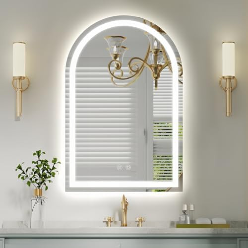 Niccy Arched LED Bathroom Mirror, 30x20 Arch Wall Mounted Frameless Bathroom Mirror for Vanity, S... | Amazon (US)